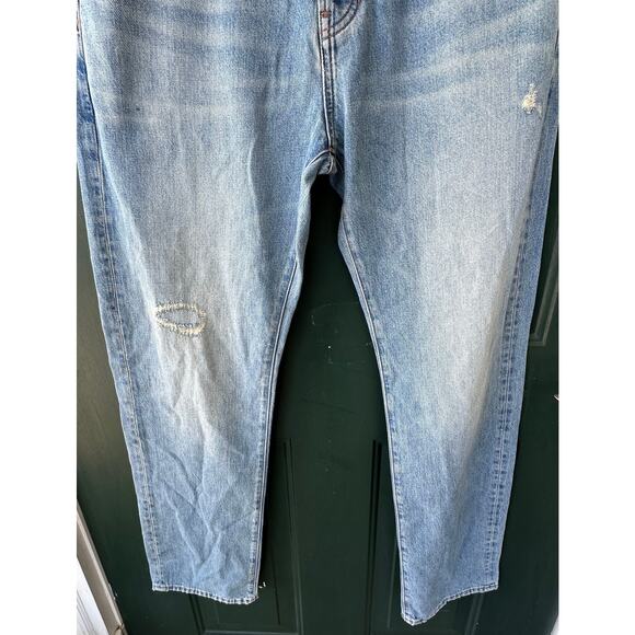 NWT Madewell 1991 Straight-Leg Jeans 33x32 Rigid Denim Distressed Classic READ - Picture 3 of 9